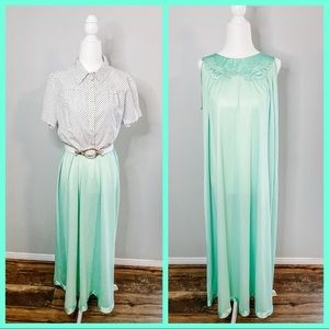Vintage Teal Mint Nightgown Nightdress L